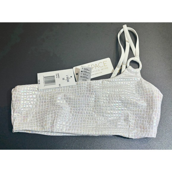 L*Space NWT - Indiana Bikini Top‎ in Opalescent Gator Gloss Size XS MSRP$99 - Picture 1 of 2